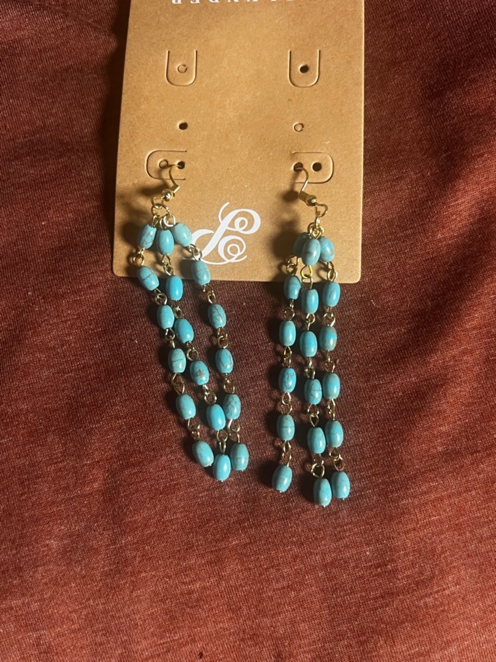 Turquoise Beaded Dangle Earrings